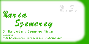 maria szemerey business card